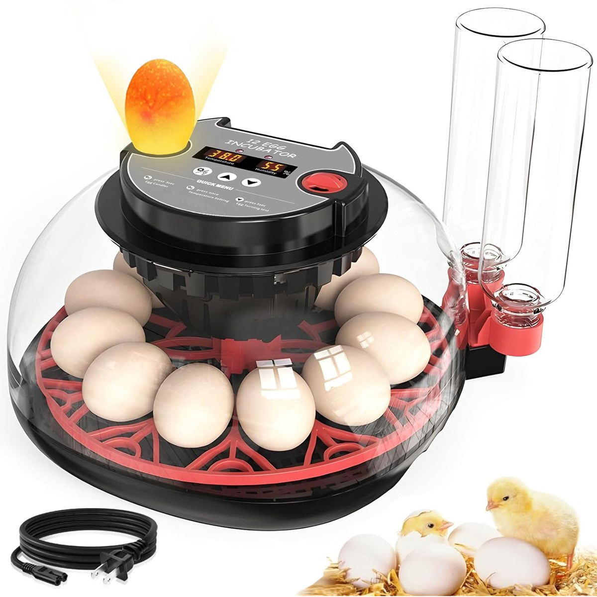 Poultry Incubator - 12 Egg Incubator Automatic Turning Digital