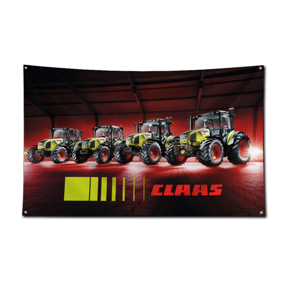 Farming Agriculture Logo - Tractor & Combine Harvester Flag Banner,